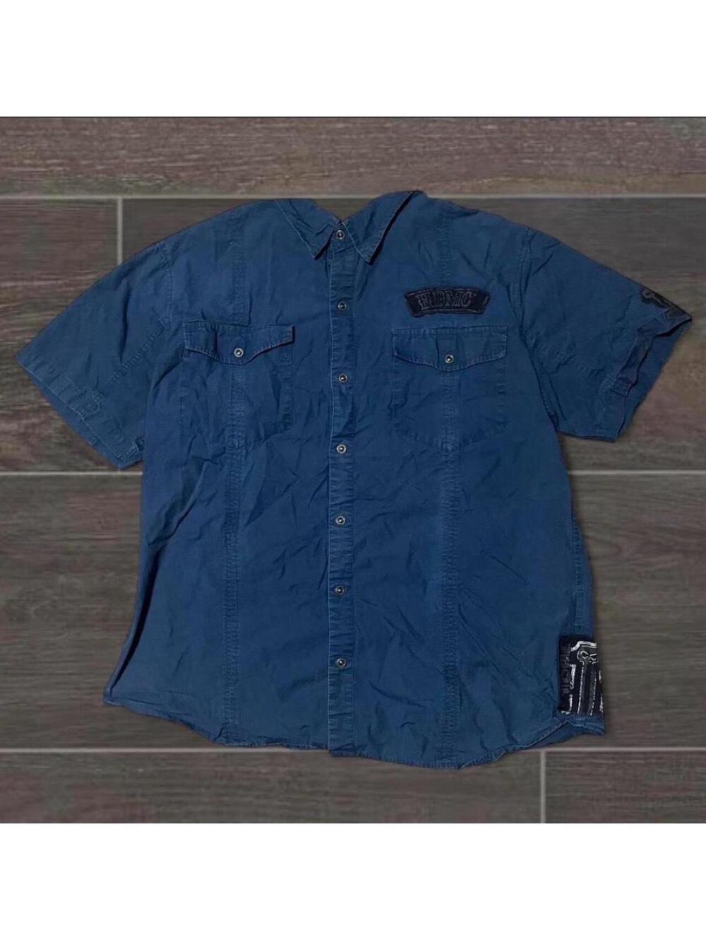 2XL Fits like a XL Vintage Harley Davidson button-up shirt